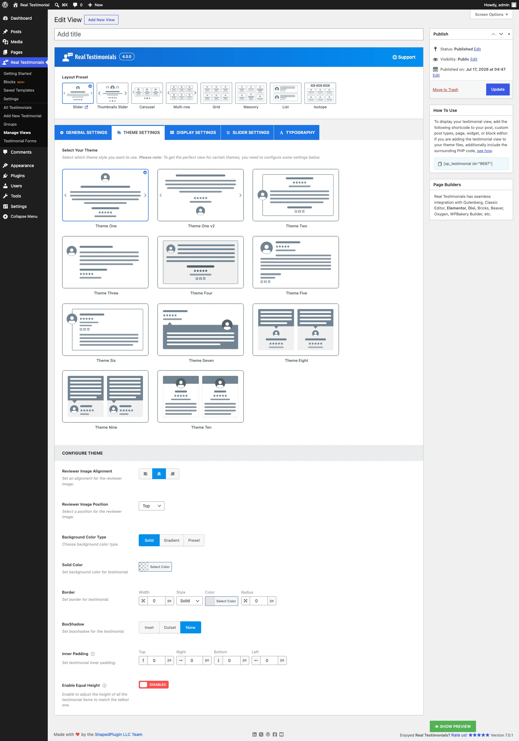 Theme Settings